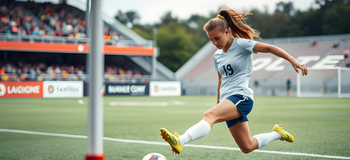 femme qui jour au football