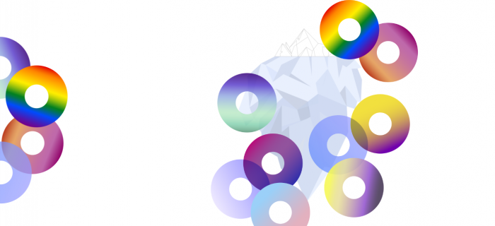 Iceberg avec les ronds de couleurs