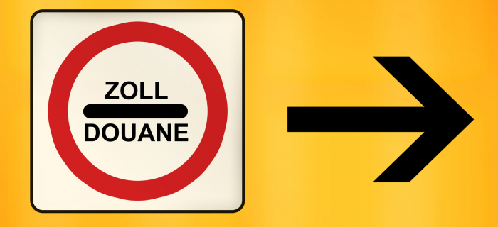 Panneau signalétique de douane