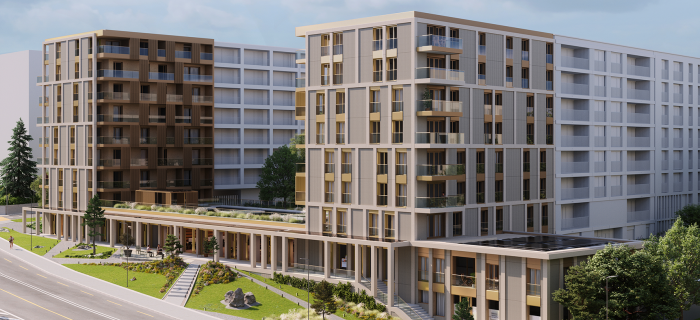 Projet de quartier Joli-Mont – Riant-Parc – Image de synthèse du bâtiment, Group H