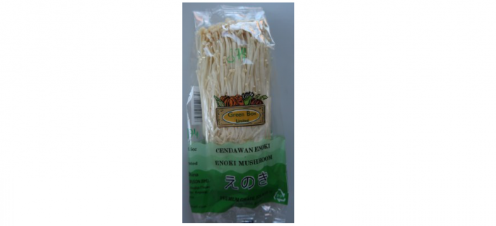 Emballage de champignons enoki de la marque Green Box Limited