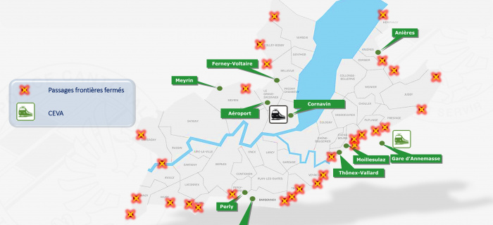 G7 - Carte des passages frontières fermés