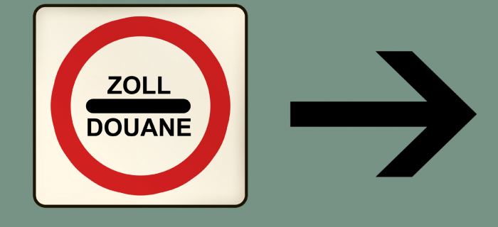 Panneau signalétique de douane