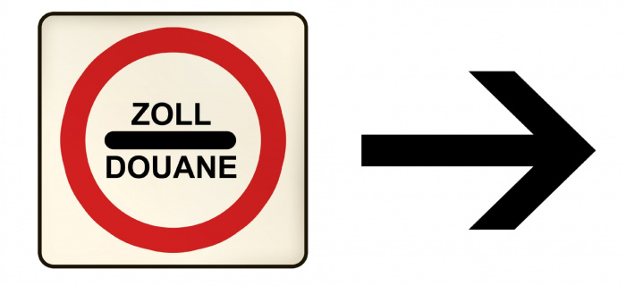 Panneau signalétique de douane