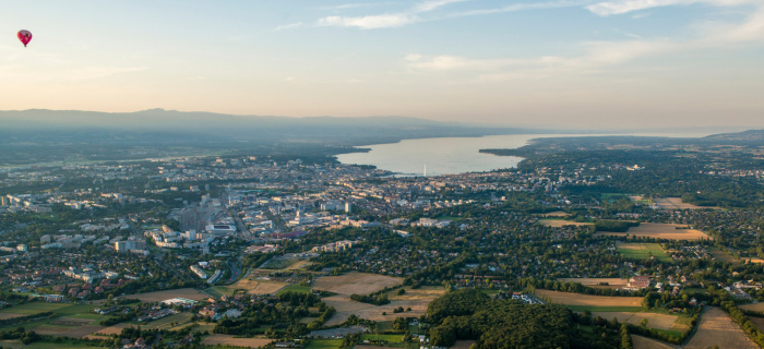 Vue aérienne de l'agglomération genevoise
