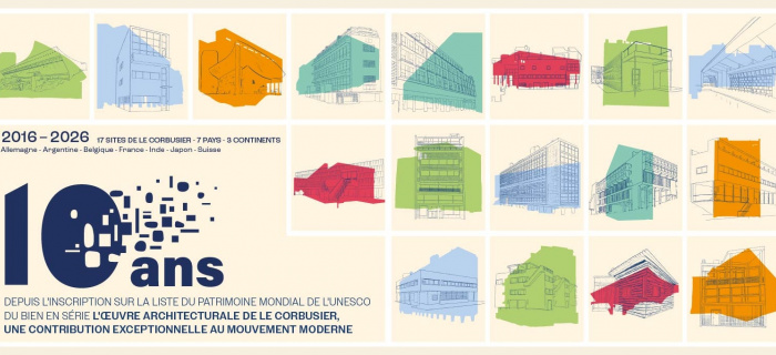 Affiche commémorative des dix ans d'inscription des sites Le Corbusier