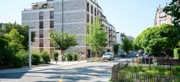 La ville climatique: voie de circulation arborée et végétalisée, au chemin de Maisonneuve @Loris Von Siebenthal