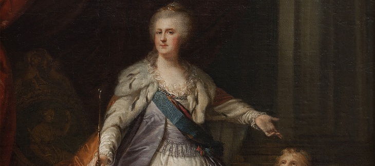 Giovanni Battista I Lampi, portrait de Catherine II de Russie, huile sur toile, vers 1792-1796. Photothèque du Musée d'art et d'histoire de Genève (MAH) Giovanni Battista I Lampi, portrait de Catherine II de Russie, huile sur toile, vers 1792-1796. Photothèque du MAH