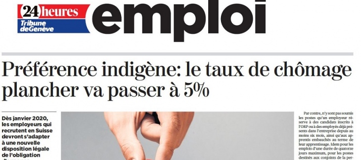 Préférence indigène : le taux de chômage plancher va passer à 5%