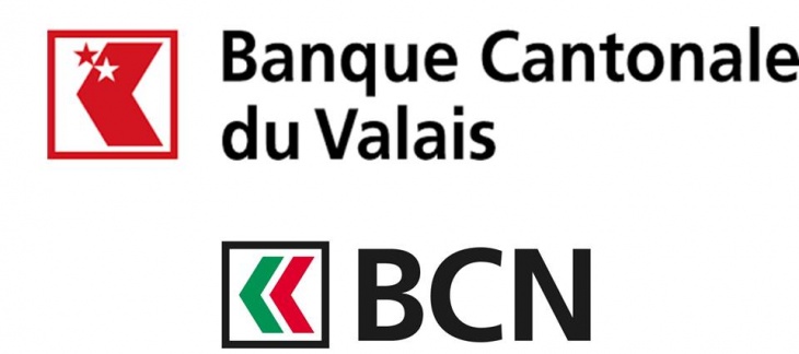 Logos des banques cantonales du valais et de neuchâtel