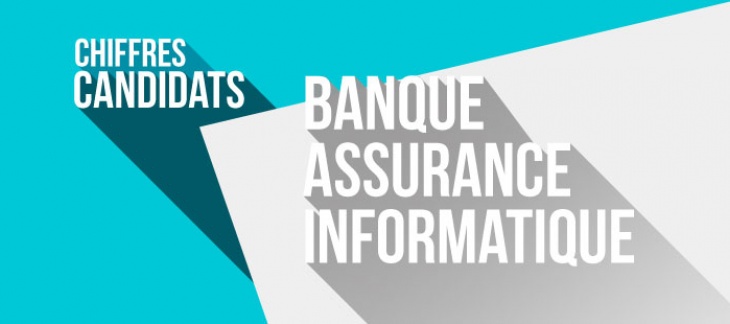 Combien de candidats avons-nous dans les secteurs de la banque, de l'assurance et de l'informatique ?