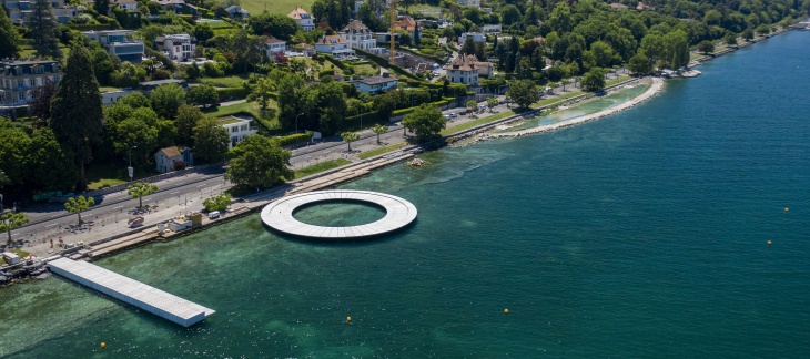 Aménagements lacustres du quai de Cologny (juin 2020) © Etat de Genève - Théo Gardiol Aménagements baignade Cologny