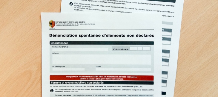 Formulaire de dénonciation spontanée Formulaire de dénonciation spontanée