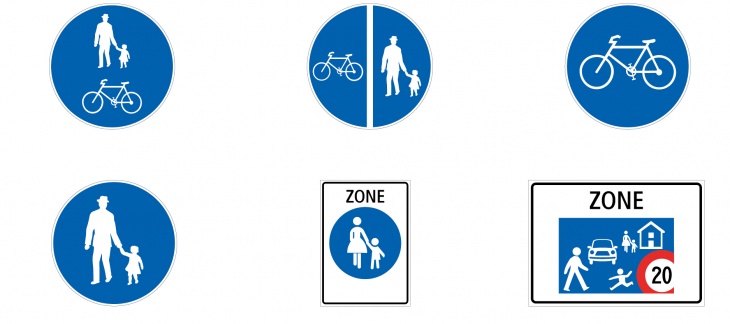 Signalétique piétons-cyclistes: rappel Signalétique piétons-cyclistes: rappel