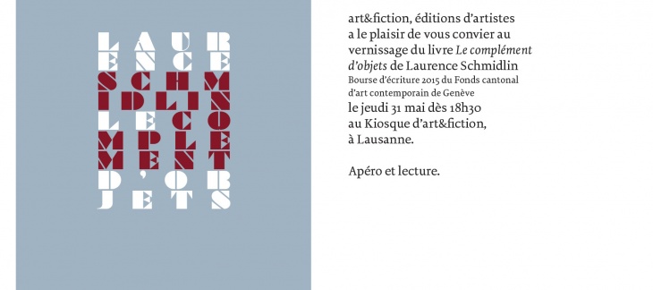 Détail de la couverture "Le complément d'objets" de Laurence Schmidlin Détail de la couverture "Le complément d'objets"