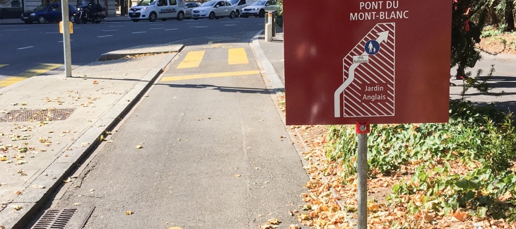 Aménagements cyclables sur le pont du Mont-Blanc