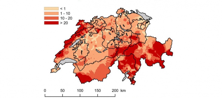 Carte du radon en Suisse, OFSP