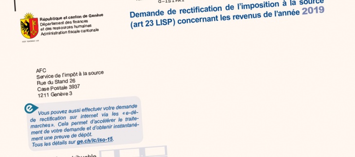 Rappel concernant le délai de retour de votre demande de rectification 2019