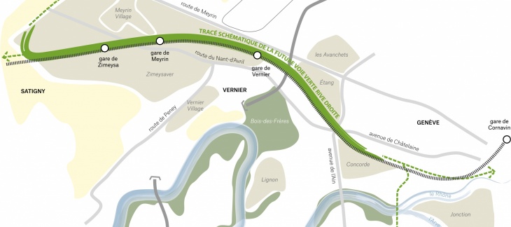 Tracé Voie verte rive droite Tracé Voie verte rive droite