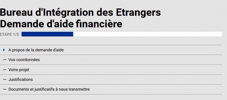 Demandes d'aide financière BIE - formulaire en ligne Demandes d'aide financière BIE - formulaire en ligne