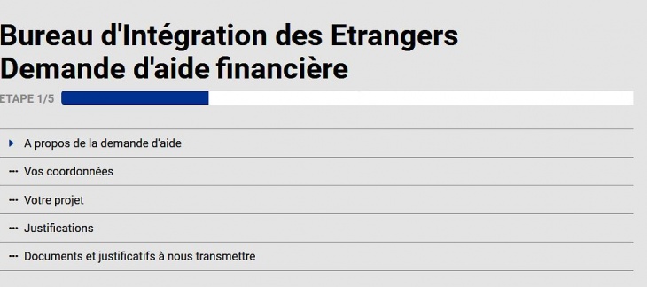 Demandes d'aide financière BIE - formulaire en ligne