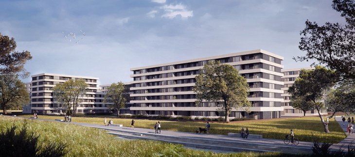 Vue nord de la pièce A2 depuis la lisière © C2I Comptoir d'Investissements Immobiliers SA / Batima (Suisse) SA Vue nord de la pièce A2 depuis la lisière
