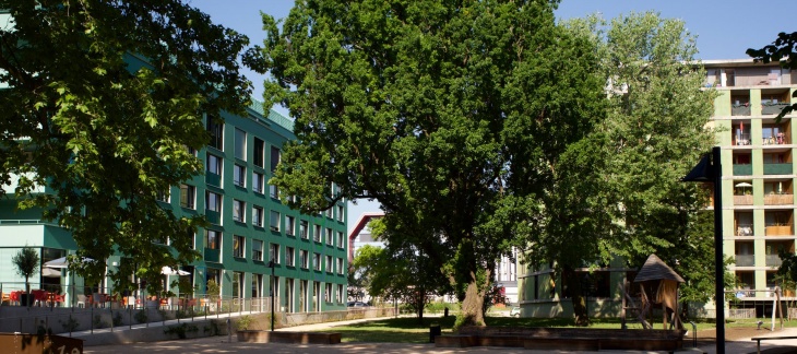 Des gabarits et une architecture diversifiés, ici l'Avenue Blanc, un principe pour Cointrin © De Limoges Des gabarits et une architecture diversifiés, ici l'Avenue Blanc, un principe pour Cointrin © De Limoges