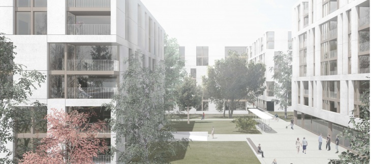 Quartier logement Adret - Lots B+C © lopes & Périnet-Marquet Architectes, Genève Quartier Adret - Lots B+C © lopes & Périnet-Marquet Architectes, Genève