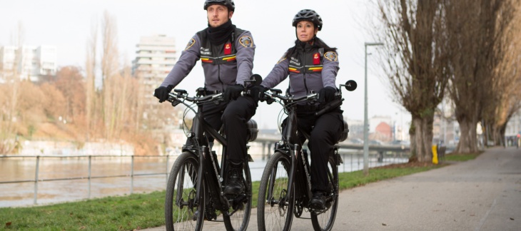 Patrouille en vélo police municipale