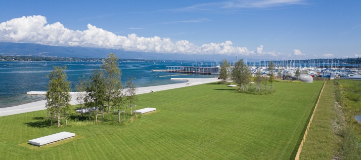 Le parc de la Plage Publique des Eaux-Vives (août 2020) © Etat de Genève Plage Publique Eaux-Vives