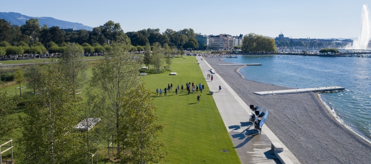 La Plage Publique des Eaux-Vives (août 2020) © Etat de Genève Plage Publique Eaux-Vives