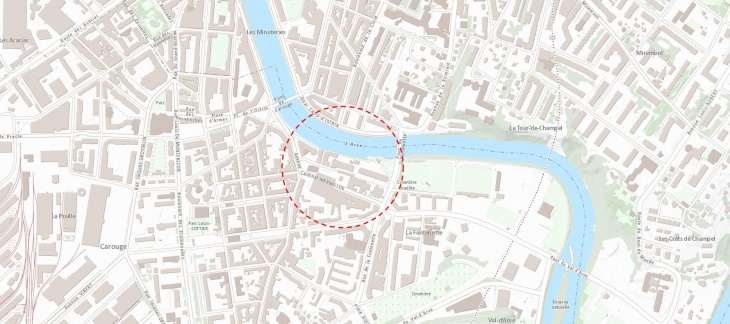 Périmètre du projet Clos de la Fonderie-Minoterie à Carouge Périmètre du projet Clos de la Fonderie-Minoterie à Carouge