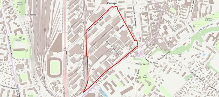 Plan de localisation du quartier de Grosselin Plan de localisation du quartier de Grosselin