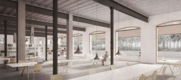 L'intérieur du futur Hôtel des archives (© Pont12 architectes) Le futur Hôtel des Archives de Genève