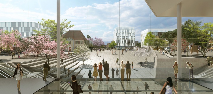 Parvis sud et passage inférieur © Gautier & Conquet Parvis sud et passage inférieur © Gautier & Conquet