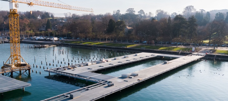 Chantier de la Maison de la Pêche (janvier 2019) © AERIAL WORKS Port Plage Publique Eaux-Vives