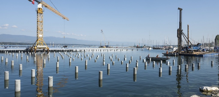 Chantier de la Maison de la Pêche (septembre 2018) © Serge Fruehauf Port Plage Publique Eaux-Vives