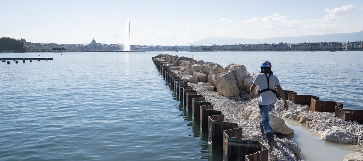 Chantier du Port-Noir (septembre 2018) © Serge Fruehauf Port Plage Publique Eaux-Vives