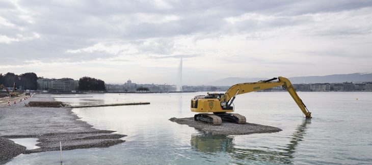 Chantier de la Plage Publique des Eaux-Vives (novembre 2018) © Serge Fruehauf Plage Publique Eaux-Vives