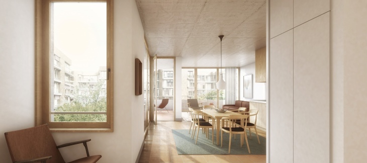 Les Vernets - appartement vue intérieur © Losinger Marazzi SA Les Vernets - appartement vue intérieur © Losinger Marazzi SA