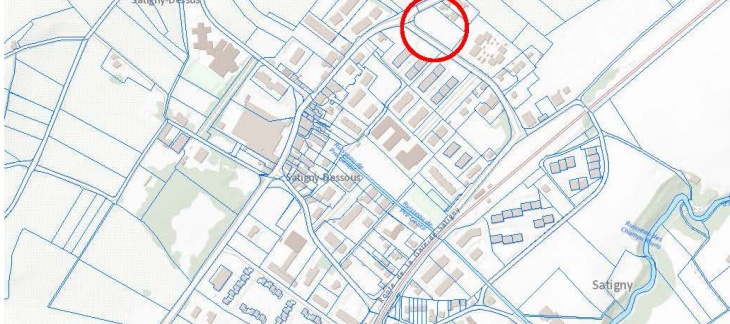 Plan de localisation du projet Champ-Magnin à Satigny