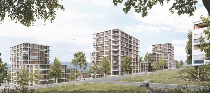 Projet lauréat Serpentine - vue depuis le chemin Auguste-Vilbert © group 8 + Hager Partner AG Projet lauréat Serpentine - vue depuis le chemin Auguste-Vilbert © group 8 + Hager Partner AG