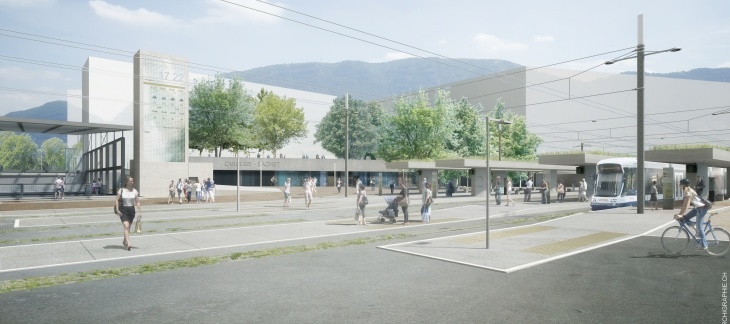 Emergence TPG et plateforme multimodale © Bureau MSV & Archigraphie Emergence TPG et plateforme multimodale © Bureau MSV & Archigraphie