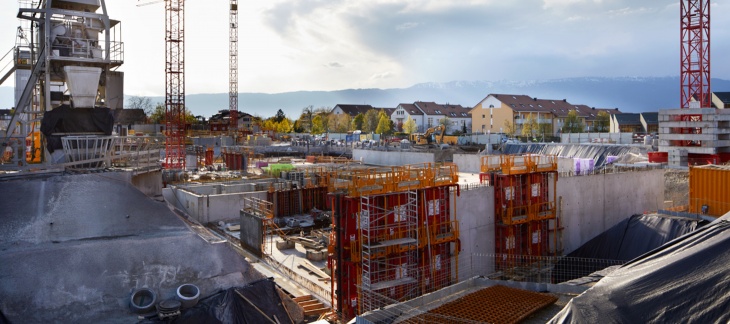 le chantier du quartier de logement à Saint-Mathieu © photo Maud Guye-Vuillème