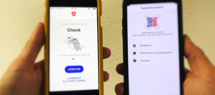 QR code Covid check Suisse et France