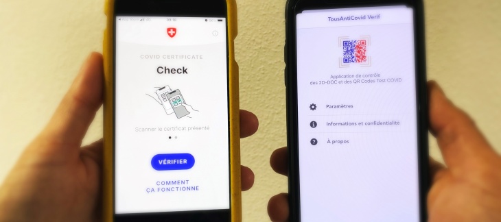 QR code Covid check Suisse et France