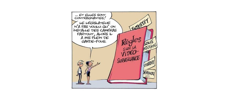 La vidéosurveillance - Illustration tirée de la BD LIPAD, dessin Eric Buche