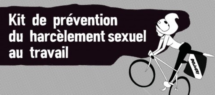 Image d'une cycliste pour illustrer la distribution du kit de prévention du harcèlement sexuel au travail