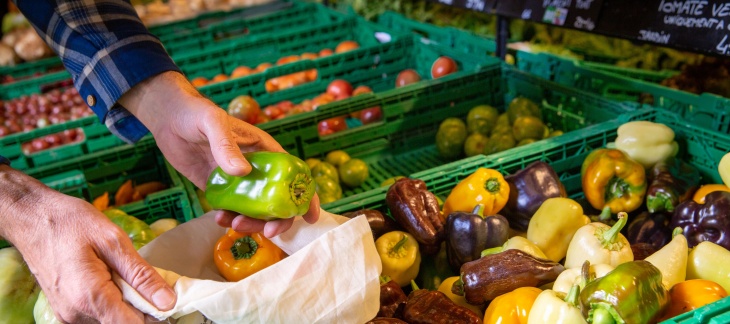 sac en coton pour prendre ses légumes ou fruits