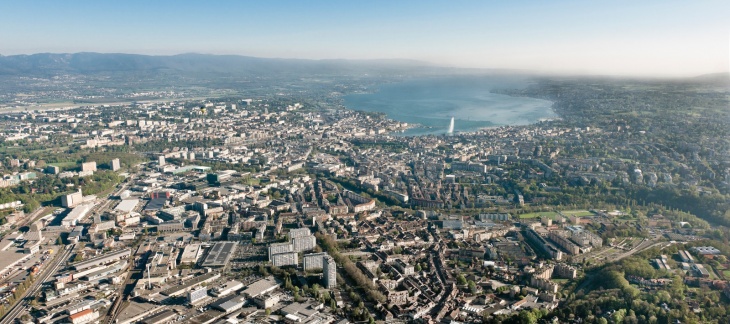 Vue aérienne de Genève